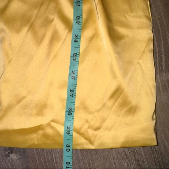 Meshki Tasia Tie Front Satin Mini Dress in Lemon yellow S NWT - Picture 14 of 16